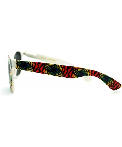 90's Pop Color Art Geometric Pattern Horned Sunglasse Red Orange $7.97 Wayfarer