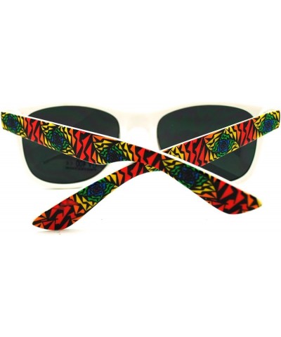 90's Pop Color Art Geometric Pattern Horned Sunglasse Red Orange $7.97 Wayfarer