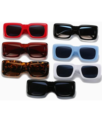 Vintage Square Sunglasses Women Men Fashion Wide legs Black Red Sun Glasses Female Retro Black Shades Mirror Eyeglasses Leopa...