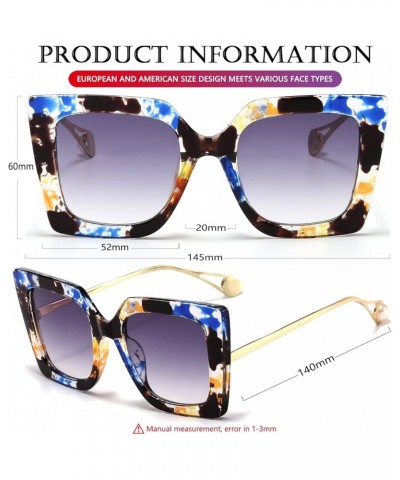 Fashion Sunglasses for Women Trendy Square Frame Sunglasses UV400 Protection Shades Flower $10.19 Square