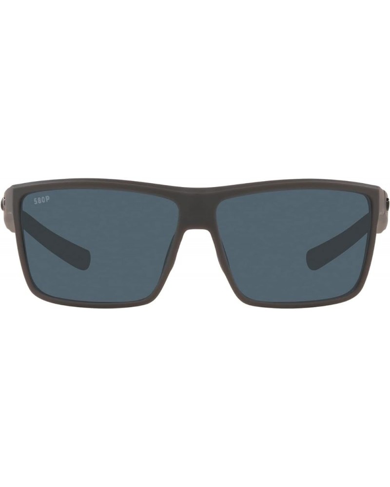 Men's Rinconcito Rectangular Sunglasses Matte Grey/Grey Polarized-580p $72.60 Rectangular