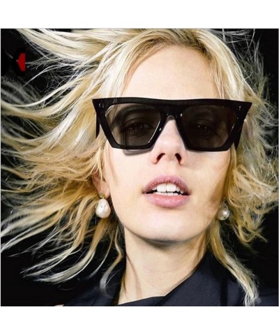 Men and Women Fashion Box Retro Cat Eye Sunglasses (Color : D, Size : 1) 1 H $12.58 Designer