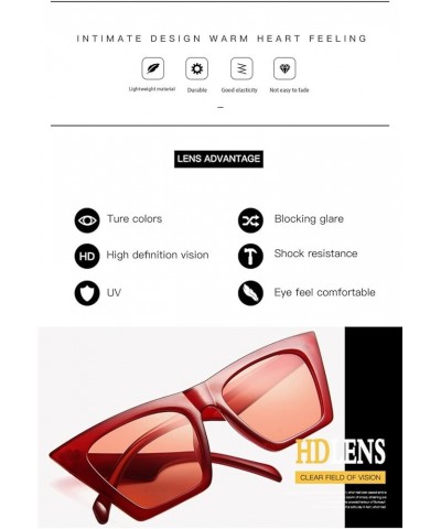 Men and Women Fashion Box Retro Cat Eye Sunglasses (Color : D, Size : 1) 1 H $12.58 Designer