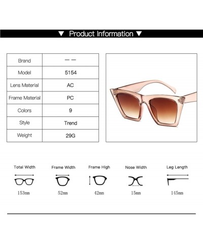 Men and Women Fashion Box Retro Cat Eye Sunglasses (Color : D, Size : 1) 1 H $12.58 Designer