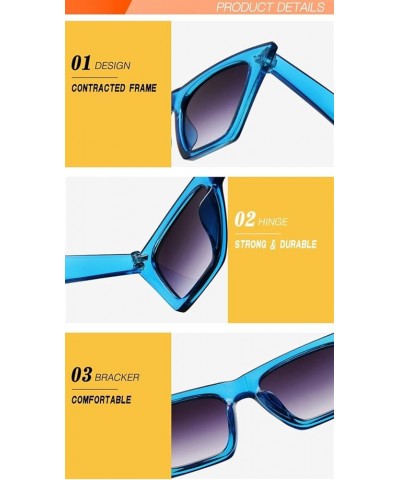 Men and Women Fashion Box Retro Cat Eye Sunglasses (Color : D, Size : 1) 1 H $12.58 Designer