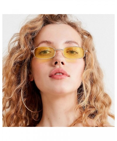 Retro Rectangle Sunglasses for Women Men Square Narrow Hip Hop Small Frame Sun Glasses Black,blue $11.39 Rectangular