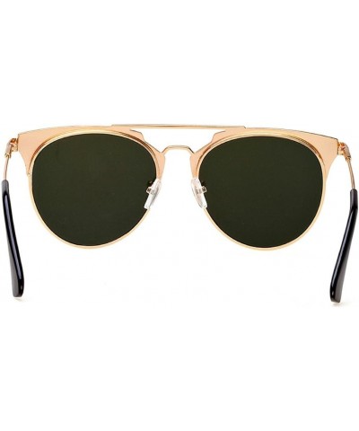 Aviator Mirrored Flat Lenses Metal Frame Women Sunglasses UV400 Green Lens $8.20 Aviator