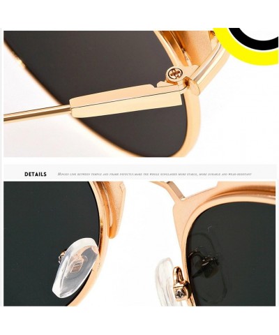 Aviator Mirrored Flat Lenses Metal Frame Women Sunglasses UV400 Green Lens $8.20 Aviator