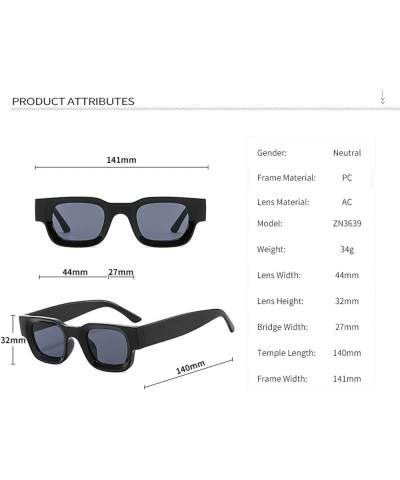 Small Frame Men and Women Sunglasses Square Hip-hop Punk Sunglasses (Color : 1, Size : 1) 1 4 $13.31 Designer