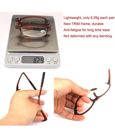 Compact Mini TR90 Pocket Folding Reading Glasses with Clip Holder Zipper Case 2 Sets Tea $10.02 Rectangular