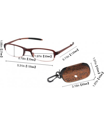 Compact Mini TR90 Pocket Folding Reading Glasses with Clip Holder Zipper Case 2 Sets Tea $10.02 Rectangular