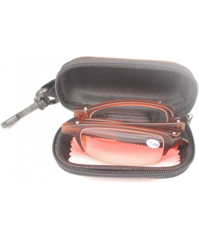 Compact Mini TR90 Pocket Folding Reading Glasses with Clip Holder Zipper Case 2 Sets Tea $10.02 Rectangular