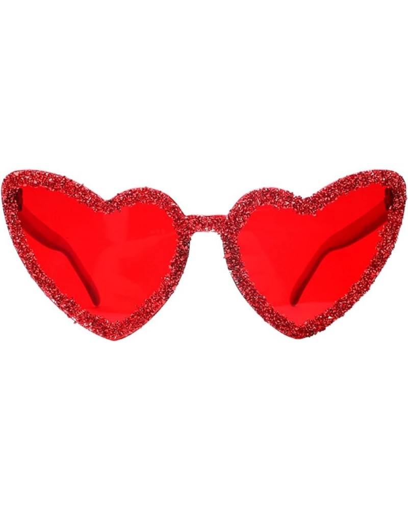 Heart Rhinestone Sunglasses for Women Rimless Lovely Candy Color Diamond Sun Glasses UV Protection bling Party Eyewear Red $1...