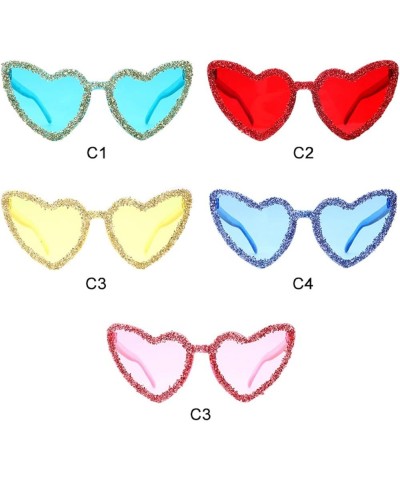 Heart Rhinestone Sunglasses for Women Rimless Lovely Candy Color Diamond Sun Glasses UV Protection bling Party Eyewear Red $1...