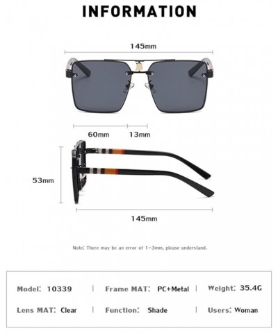 Square Frame Large Frame Sunglasses for Men and Women Outdoor Vacation Beach Driving Sunshade (Color : E, Size : Medium) Medi...