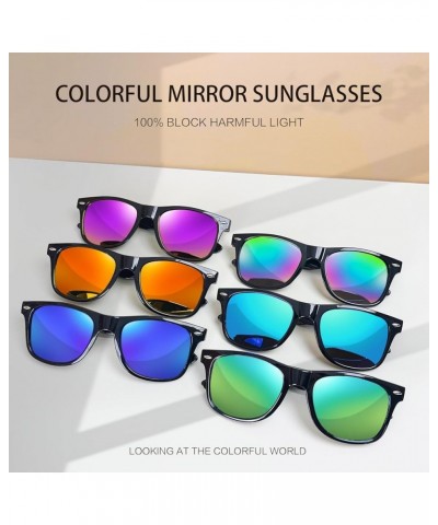 10/20 Pack Neon Sunglasses for Women Men Bulk, Wholesale 80s Retro Black Frame Mirror Party Sunglasses Adult Unxies Gold 10 P...