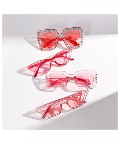 4 Mixed Style Sunglasses Classic Retro Pink Girls Party Favors Glasses Colored Costume Bulk Glasses for Women Pink-b $10.61 R...