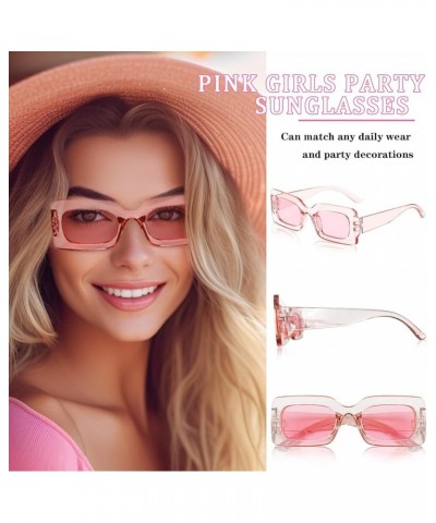 4 Mixed Style Sunglasses Classic Retro Pink Girls Party Favors Glasses Colored Costume Bulk Glasses for Women Pink-b $10.61 R...