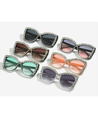 Oversized Rhinestone Sunglasses for Women, UV400 Lens Female Sunshade Sunglasses for Women Black $11.36 Oversized