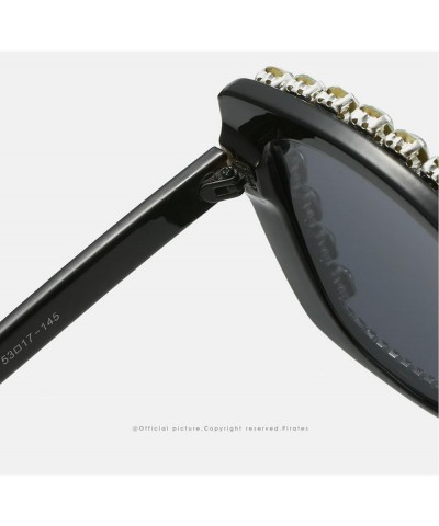 Oversized Rhinestone Sunglasses for Women, UV400 Lens Female Sunshade Sunglasses for Women Black $11.36 Oversized