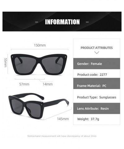 Large-Frame Cat-Eye Ladies Street-Style Sunglasses, Internet Celebrity Outdoor Vacation Glasses (Color : D, Size : Medium) Me...