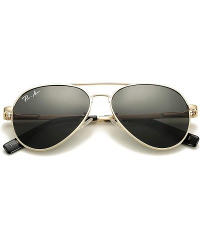 Polarized Aviator Sunglasses for Men and Women 100% UV Protection, 58mm Gold Frame/Black Lens $9.68 Designer