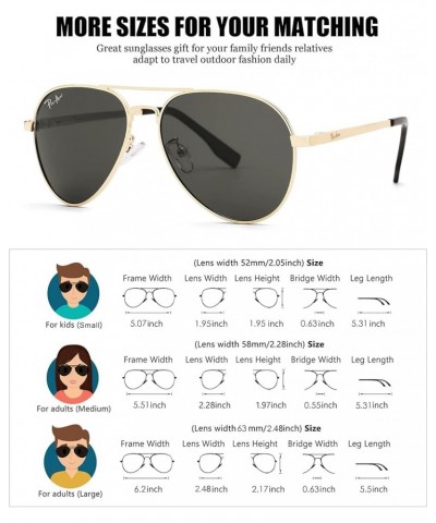 Polarized Aviator Sunglasses for Men and Women 100% UV Protection, 58mm Gold Frame/Black Lens $9.68 Designer