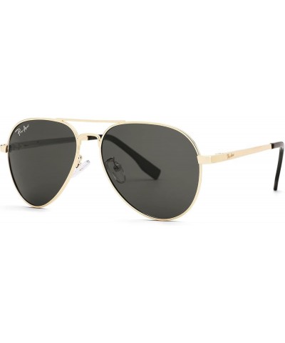 Polarized Aviator Sunglasses for Men and Women 100% UV Protection, 58mm Gold Frame/Black Lens $9.68 Designer