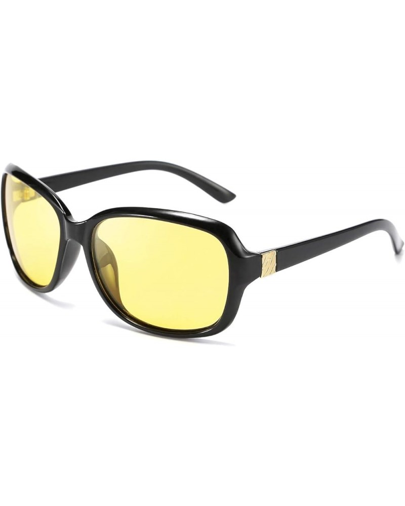 Classic Womens Night Glasses Driving Anti Glare Wrap Around Yellow Sunglasses B2548 Black $9.60 Oval