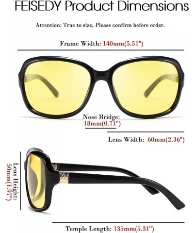 Classic Womens Night Glasses Driving Anti Glare Wrap Around Yellow Sunglasses B2548 Black $9.60 Oval