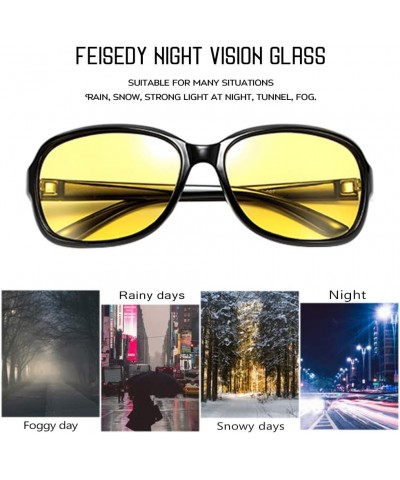 Classic Womens Night Glasses Driving Anti Glare Wrap Around Yellow Sunglasses B2548 Black $9.60 Oval