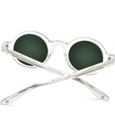 Acetate Men Vintage Round Optical Glasses Frame Spectacles Optical Eyeglasses Zolman Dark Green Lens Small 42mm $13.76 Round