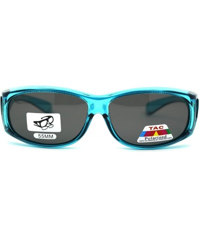 TAC Polarized Lens 55mm Fit Over Rectangular Sunglasses Teal $9.83 Rectangular