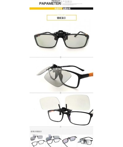 Photochromic Polarized Sunglasses Clip Men Black $8.40 Rimless