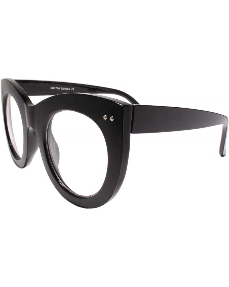 Womens Oversized Exaggerated Retro Cat Eye Clear Lens Eye Glasses Black $10.61 Cat Eye