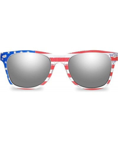 American Flag Mirror Novelty Decorative Sunglasses Silver Mirror $6.60 Wayfarer