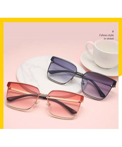 Women's Metal Sunglasses Frame Holiday Outdoor Sunshade Street Shooting Decorative Glasses (Color : C, Size : Medium) Medium ...