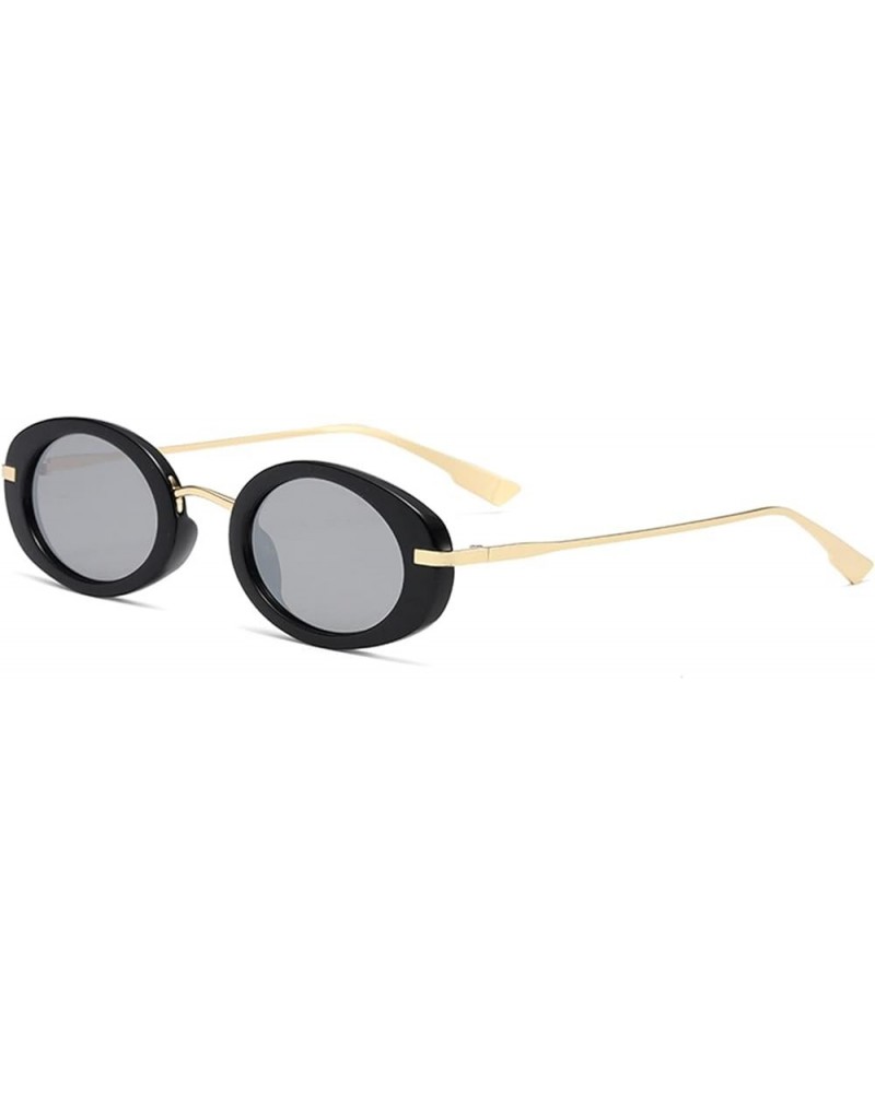 Small Frame Men And Women Oval Frame Retro Party Cat Eye Metal Sunglasses F $16.35 Designer