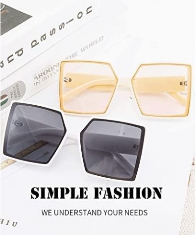 Big Square Outdoor Sunglasses for Men and Women Internet Celebrities Live Streaming Glasses (Color : B, Size : Medium) Medium...