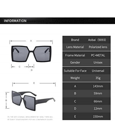 Big Square Outdoor Sunglasses for Men and Women Internet Celebrities Live Streaming Glasses (Color : B, Size : Medium) Medium...