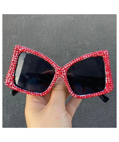 Luxury Pink Diamond Butterfly Sunglasses Women Vintage Oversized Cat Eye Rhinestone Sun Glasses Ladies Party Eyewear Black $9...