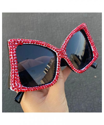 Luxury Pink Diamond Butterfly Sunglasses Women Vintage Oversized Cat Eye Rhinestone Sun Glasses Ladies Party Eyewear Black $9...