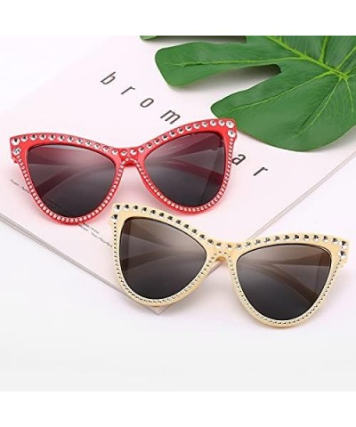 Diamond Large Frame Cat Eye Sunglasses Fashion Women Stars With Sunglasses For Women Personality Sun Glasses Laf6313-c3 $11.9...