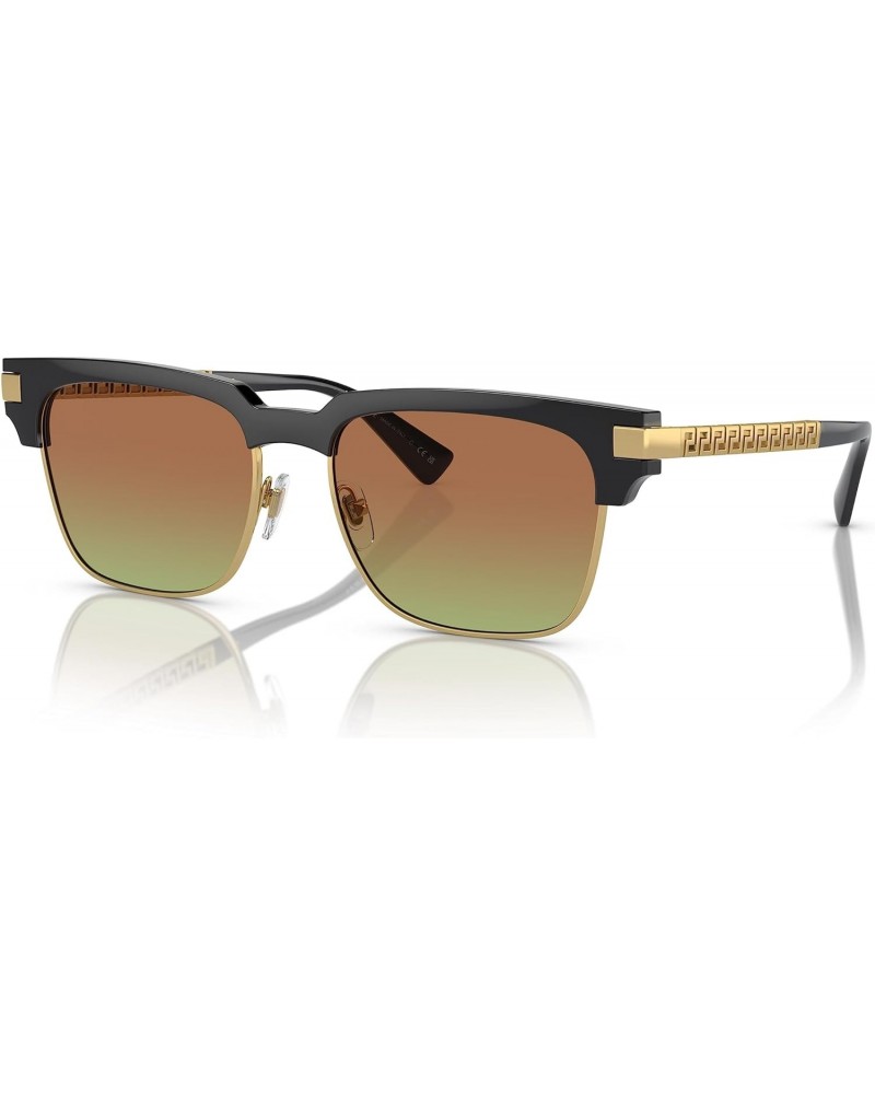 VE 4447 GB1/E8 Black Gold Metal Square Sunglasses Green Brown Classic Lens $69.00 Sport