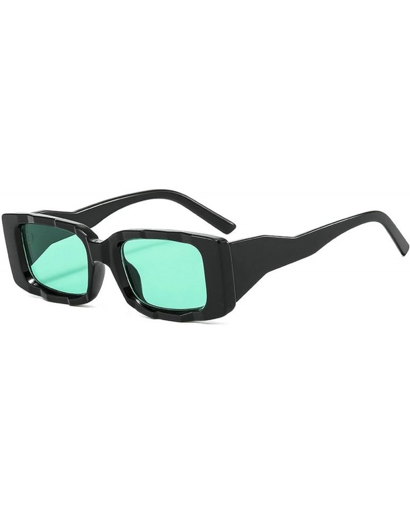 Fashion Rectangle Sunglasses Women Retro Irregular Legs Shades UV400 Men Colorful Square Sun Glasses Green $9.76 Square