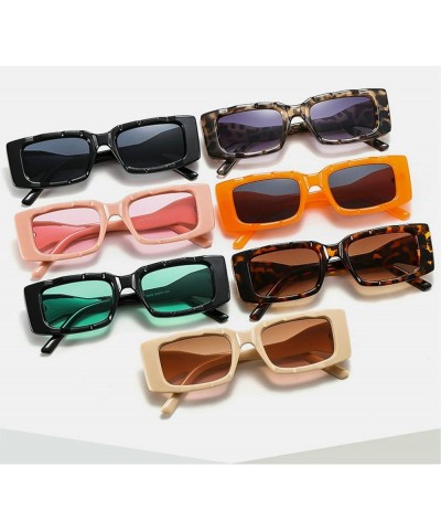 Fashion Rectangle Sunglasses Women Retro Irregular Legs Shades UV400 Men Colorful Square Sun Glasses Green $9.76 Square