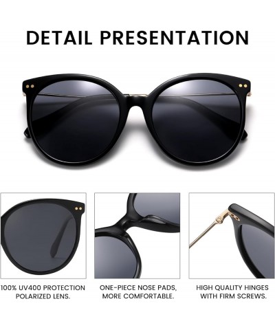 Retro Sunglasses Women Polarized Round Sun Glasses Vintage UV400 Protection Acetate Frame DC2340 Black Frame Grey Lens $16.81...