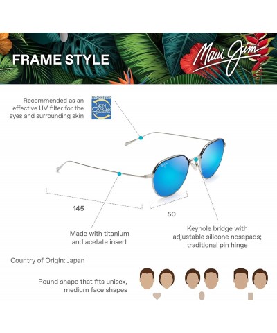 Island Eyes W/Patented Polarizedplus2 Lenses Round Sunglasses Matte Silver/Blue Hawaii $131.57 Round