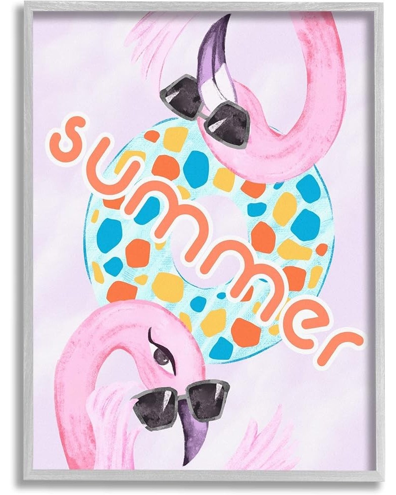 Pink Summer Flamingos Pool Float Tropical Sunglasses, Design by Ziwei Li Grey Framed 24 x 30 $36.84 Rectangular