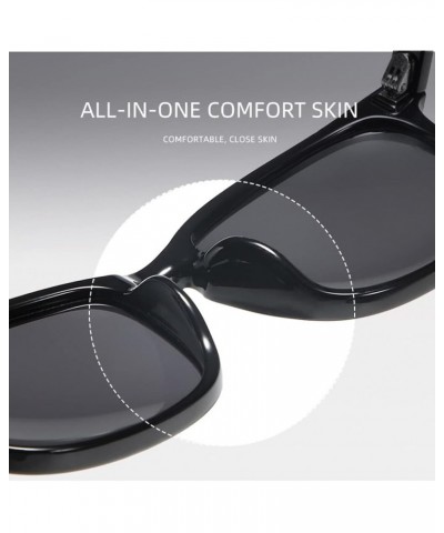 Unisex Polarized Retro Classic Trendy Square Sunglasses for Men Women Driving Sun glasses Sand Black Black $67.61 Sport